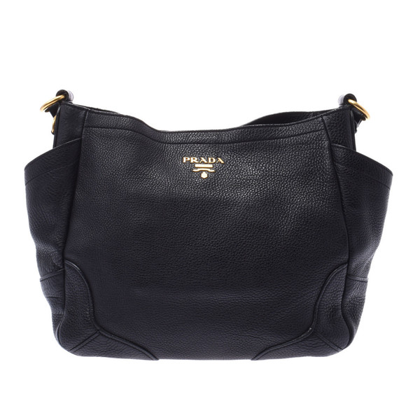 Prada Semi Shoulder One Bag Leather Black Shoulder - Picture 1 of 12